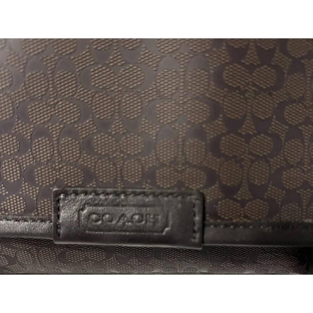 Coach Heritage Signature Black Unisex Messenger Bag F70809 Hangtag PVC Leather